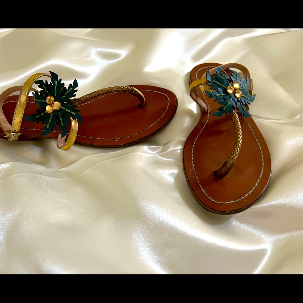 Kate Spade Solana Palm Tree Sandals Size 7 Preowned